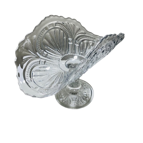 1906 Bryce Higbee Anona Vintage Teardrops Clear EAPG Pressed Glass Banana Boat - Picture 5 of 10